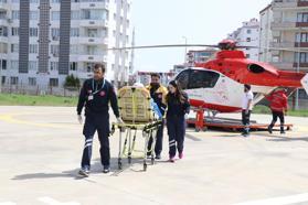Ambulans helikopter, kalp krizi geçiren hasta için havalandı