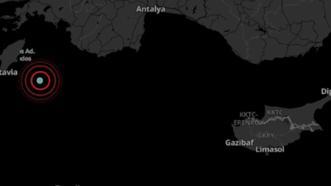 Akdeniz açıklarında 3.9 büyüklüğünde deprem