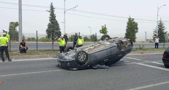 Malatya'da, takla atan otomobilin sürücüsü yaralandı