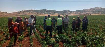 Gaziantep'te, jandarmadan mevsimlik tarım işçilerine eğitim