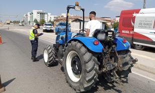 Gaziantep’te traktör ve tarım işçisi taşıyan minibüslere denetim