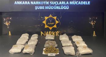 Ankara'da 10 kilo 600 gram esrar ele geçirildi