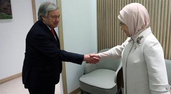 Emine Erdoğan BM Genel Sekreteri Guterres ile bir araya geldi! İşte masadaki konular...