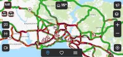 İstanbul- İstanbul'da trafik yoğunluğu yüzde 81'e ulaştı