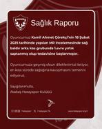 Hatayspor’da kaptan Kamil Ahmet Çörekçi sakatlandı