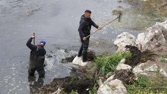 Eğirdir Gölü'nde balçık mücadelesi