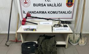 Bursa'da izinsiz kazı yapan 3 şüpheli yakalandı