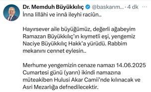 Başkan Büyükkılıç’ın acı günü