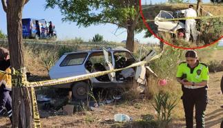 Konya'da otomobil ağaca çarptı: 1 ölü, 2 yaralı