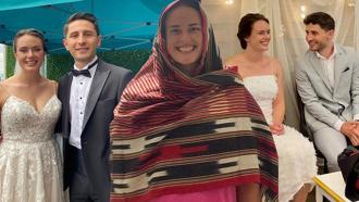 Trabzon'a Amerikalı gelin! Emily fındık topladı, horon oynadı