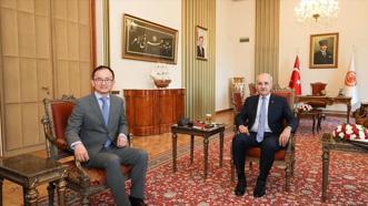TBMM Başkanı Kurtulmuş, Çin'in Ankara Büyükelçisi Xuebin'i kabul etti