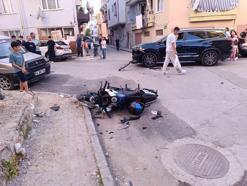 Otomobil ile çarpışan motosikletin sürücüsü yaralandı