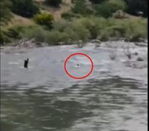 Çayda akıntıya kapılıp kayboldu; sürüklendiği anlar ortaya çıktı