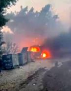 Çalılık yangında araç ve ev hasar gördü