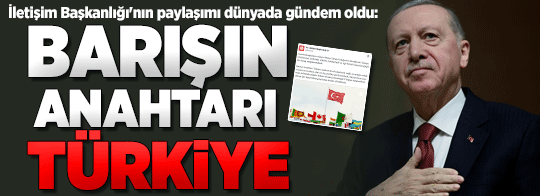 İletişim Başkanlığı'ndan "Barışın Anahtarı Türkiye" paylaşımı: Dünyada gündem oldu