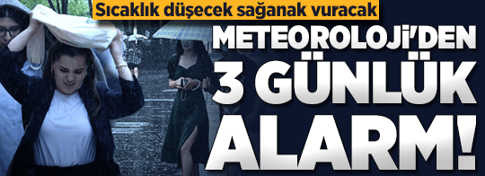 Meteoroloji'den uyarı üstüne uyarı! 3 günlük alarm: Sıcaklık düşecek, sağanak vuracak