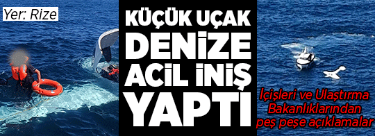 Son dakika... Gürcistan'dan havalanan küçük uçak, Rize açıklarında denize acil iniş yaptı