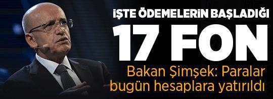 İletişim Başkanlığı ödemelerin başladığı 17 fonu açıkladı