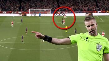 Şampiyonlar Ligi'nde geceye damga vuran pozisyon! Arsenal-Bayern Münih maçında büyük skandal