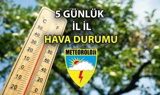 İstanbul için anlık hava durumu ve diğer illerin 5 günlük hava durumu dereceleri