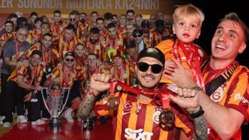 Galatasaray şampiyonluk kutlamalarına Icardi damgası! Fenerbahçe ve Dzeko'ya gönderme