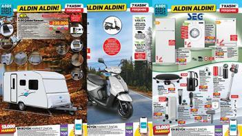 7 KASIM A101 AKTÜEL İNDİRİMLERİ 📢 A101 7 Kasım Aldın Aldın aktüel kataloğunda bu hafta hangi ürünler var 125 cc Benzinli Motosiklet, SEG Bulaşık Makinesi, Yün Yorgan, Kozmetik Organizeri...