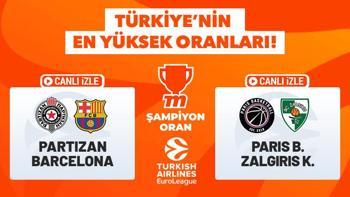 Partizan - Barcelona ve Paris Basket - Zalgiris maçlarının heyecanı Türkiye'nin En Yüksek Oranları ile Misli'de canlı yayında!