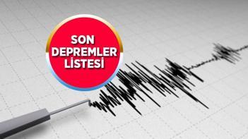 BUGÜNKÜ SON DEPREMLER LİSTESİ En son nerede kaç şiddetinde deprem oldu Kandilli Rasathanesi/AFAD yeni son depremler listesi...