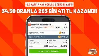 İlk Yarı / Maç Sonucu tahmini yaptı, 34.50 oranla 283 bin 411 TL kazandı!