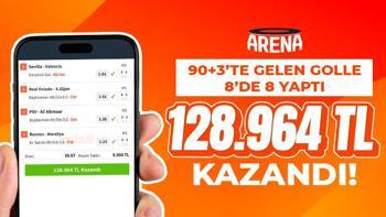 90+3’te gelen golle 8’de 8 yaptı… 128.964 TL kazandı!