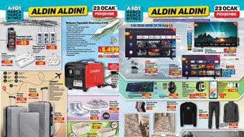 YENİ A101 ALDIN ALDIN 23 OCAK AKTÜEL FIRSATLARI 📢 A101 Aldın Aldın 23 Ocak Perşembe aktüel kataloğunda bu hafta hangi ürünler var Overlok Makinesi, Çelik Kettle, Airfryer, Katlanabilir Cezve, Dijital Baskül...