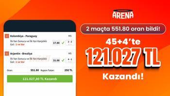 2 maçta 551.80 oran bildi! 45+4’te 121.027 TL kazandı