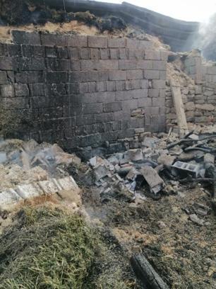 Kayseri'de ahır yandı, 7 büyükbaş telef oldu