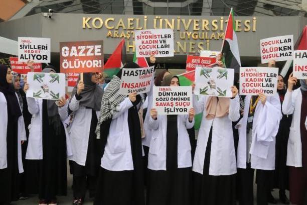 Tıp fakültesi öğrencilerinden İsrail’e tepki: Kuvözler bebeklere mezar oluyor