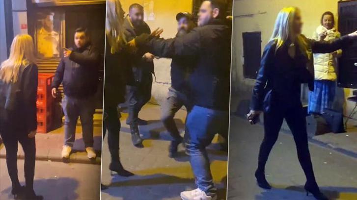 Taksim'de akılalmaz olay: 'Göbeğime vurdun' kavgası