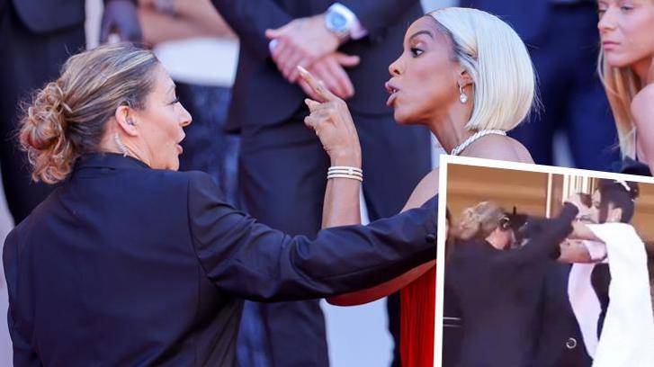 Önce Kelly Rowland ile tartışmıştı! Cannes'da güvenlik görevlisi Massiel Taveras ile de birbirine girdi