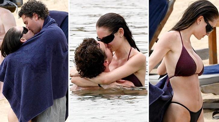 Ünlü modelin kızı sevgilisiyle öpüşürken yakalandı! Sardinya'da romantik anlar