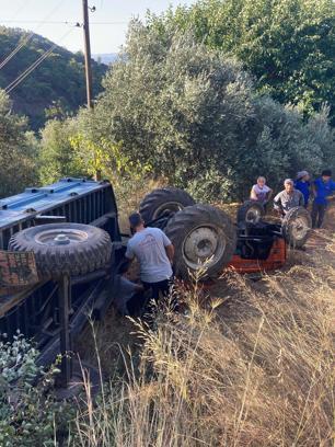 Muğla'da traktör devrildi; 1 ölü, 1 yaralı