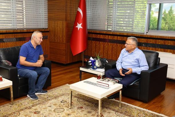 Erkilet Fayı'nda çalışmalar yapan Özaksoy'dan Başkan Büyükkılıç'a ziyaret