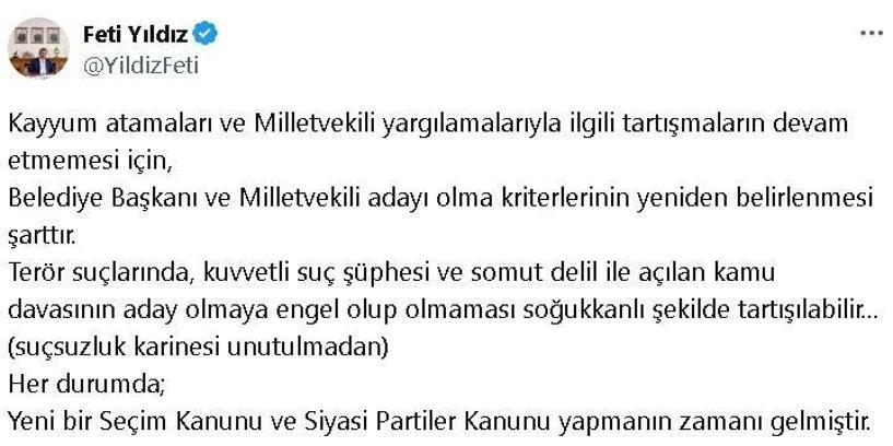 MHP'li Yıldız: Yeni bir seçim kanunu ve siyasi partiler kanunu yapmanın zamanı gelmiştir