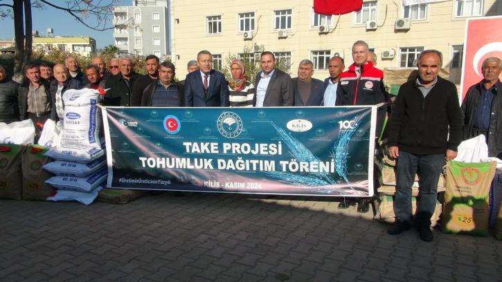 Kilis'te çiftçilere buğday tohumu dağıtıldı