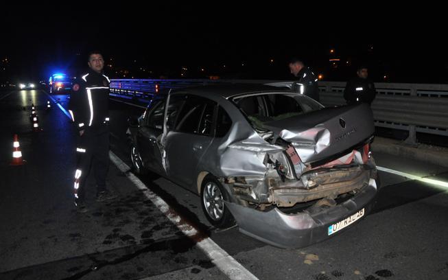 Köpeğe çarpan otomobilin sürücüsü yaralandı