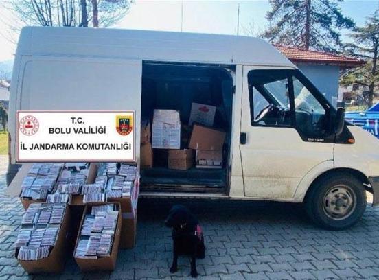 Jandarma ekipleri tarafından binlerce tütün dolu makaron ele geçirildi