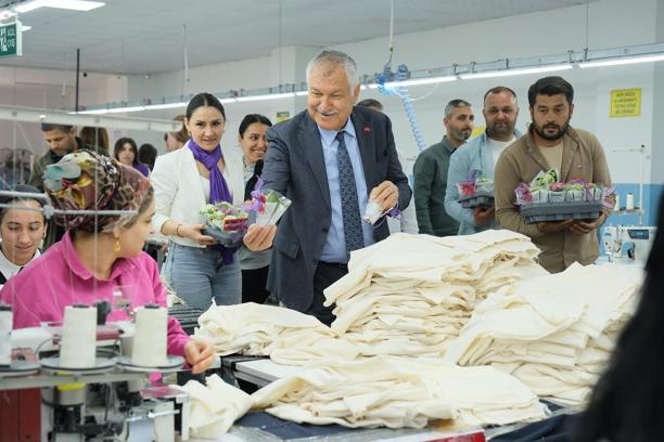 Başkan Karalar’dan kadın tekstil işçilerine ziyaret