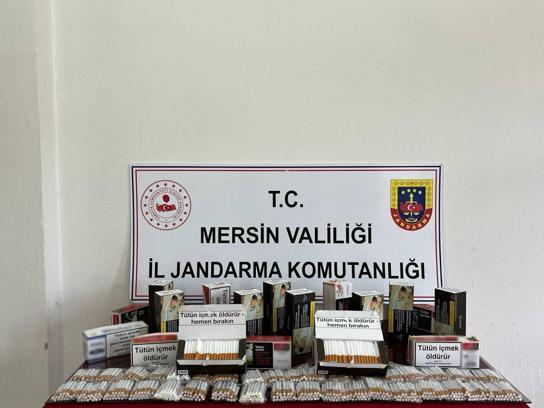 Çamlıyayla'da kaçak makaron operasyonu