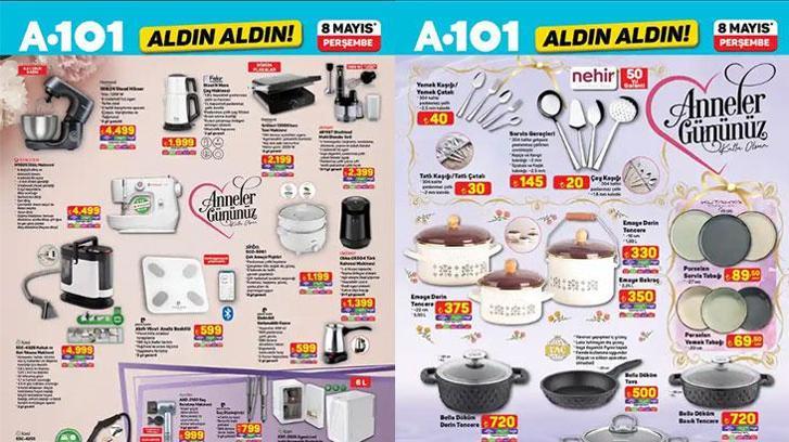 ANNELER GÜNÜ A101 AKTÜEL KATALOĞU SATIŞTA! 🚩 8 Mayıs A101 aktüel kataloğunda bu hafta hangi ürünler satışa çıktı? Kozmetik Organizer, Ayaklı Makyaj Masası, Takı Organizer, Türk Kahvesi Makinesi, Çok Amaçlı Pişirici...