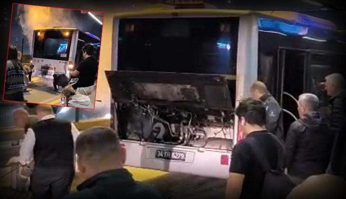 Kağıthane'de korku dolu anlar! Metrobüste yangın çıktı
