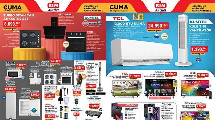 BİM 27-30 MAYIS AKTÜEL ÜRÜNLER! BİM 30 Mayıs Cuma aktüel kataloğunda hangi ürünler satışa çıkacak? Ankastre Set, Elektrikli Barbekü, Süpürge, Klima, Çelik Kasa, Banyo Seti...