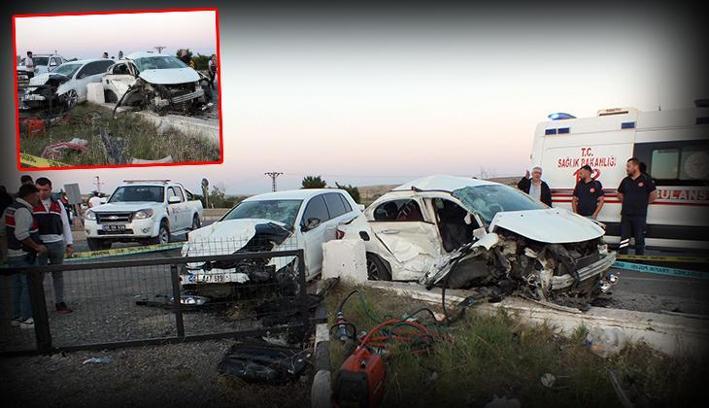 Yozgat'ta feci kaza! İki otomobil çarpıştı; 2 ölü, 1 yaralı