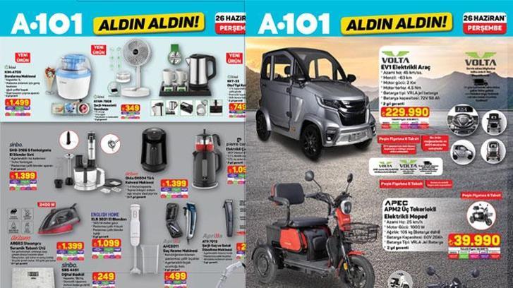 BUGÜN RAFLARDA SATIŞTA! 26 HAZİRAN A101 AKTÜEL İNDİRİMLERİ! A101 26 Haziran Perşembe aktüel kataloğunda hangi ürünler satışa çıktı? Dondurma Makinesi, Otel Tipi Kettle, El Blender Seti, Halı Yıkama Makinesi, Dijital Baskül...